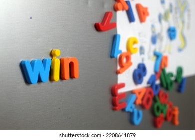 Colourful Plastic Letters Alphabet Combines Word Win