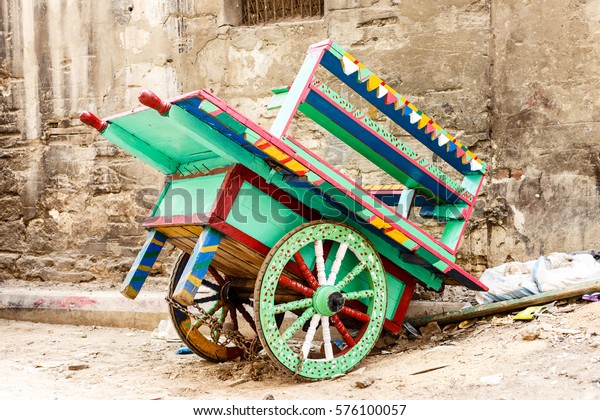 Colourful push
cart.