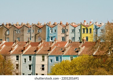 Colourful Raw Of Houses In A Stree