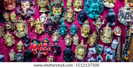 Colourful small statues of Budha at the  MG Marg ,Gangtok,Sikkim.  Image was clicked at a small unknown shop of MG Marg ,Gangtok,Sikkim. Stockfoto © 