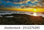 Colourful sunset at finnish archipelago, summertime