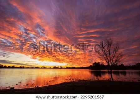 Colourful Sunset at Lake Neverfill in Roma