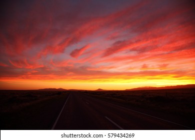 A Colourful Sunset In Outback Australia.