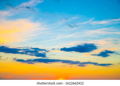 Colourful sunset sky with cloud background nature landscape