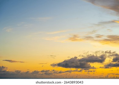 Colourful sunset sky with cloud dramatic sky nature background