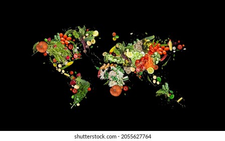 colourful world food day poster with world map