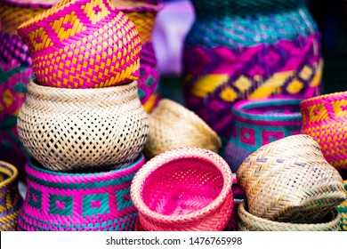 
Colourfull Indigenous Guarani indian basket