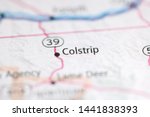 Colstrip on a geographical map of USA
