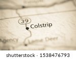 Colstrip on a geographical map of USA