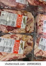 Columbia County, Ga USA - 12 01 21: Hams In A Retail Store Cold Case