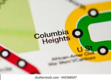 Columbia Heights Station. Washington DC Metro Map.