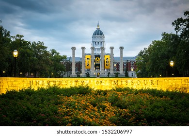 Columbia, MO - October 10, 2019: Completed in 1895, Jesse Hall is the main administration building for the University of Missouri. (1686)