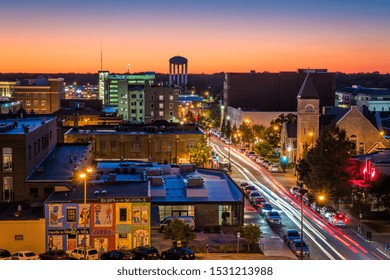 Columbia, MO - October 11, 2019: A view of downtown Columbia, Missouri, home to the University of Missouri. (1793)