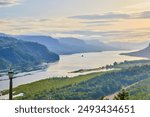 Columbia River Gorge Golden Hour Aerial Fly Through