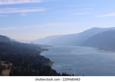 Columbia River Gorge From A Nearby Mountain