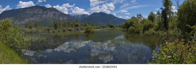 Columbia River At Spillimacheen In British Columbia,Canada,North America
