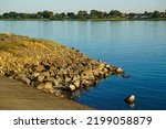 Columbia River in Washington State with Pasco shoreline in distance