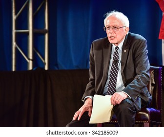 Columbia S.C. - November 21, 2015 - Bernie Sanders speaks at 20/20's Criminal Justice Forum which was held at Allen University.  Dr. Ben Carson and Martin' O'Malley were also in attendance. 