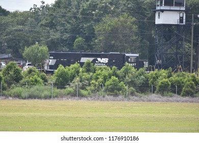 Columbia, SC/ USA -  August 29, 2018: Norfolk-Southern GP30-2 locomotive at the company’s Columbia Terminal.