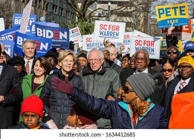 Columbia, SC/ USA January 20, 2020 : Eight Candidates Currently Vying For The Democratic Party Nomination For President Came To March And Speak To A Large Gathering For King Day At The Dome.