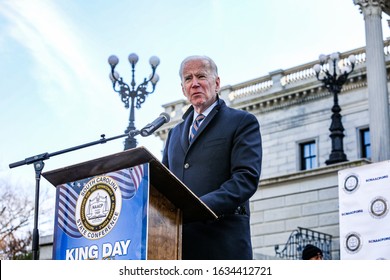 Columbia, SC/ USA January 20, 2020 : Eight Candidates Currently Vying For The Democratic Party Nomination For President Came To March And Speak To A Large Gathering For King Day At The Dome.