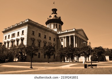 COLUMBIA SOUTH CAROLINA JUNE 24 2016: South Carolina State House Is The Building Housing The Government, General Assembly Governor And Lieutenant Governor Of South Carolina.