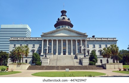 COLUMBIA SOUTH CAROLINA JUNE 24 2016: South Carolina State House Is The Building Housing The Government, General Assembly  Governor And Lieutenant Governor Of South Carolina. 