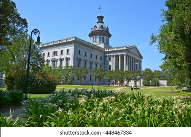 COLUMBIA SOUTH CAROLINA JUNE 24 2016: South Carolina State House Is The Building Housing The Government, General Assembly Governor And Lieutenant Governor Of South Carolina.