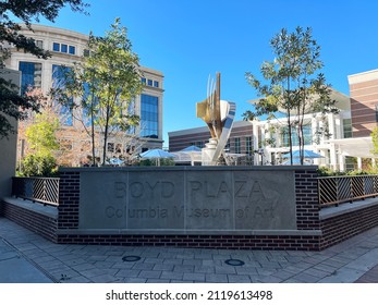 Columbia, South Carolina - Nov. 27, 2021: Boyd Plaza At The Columbia Museum Of Art.