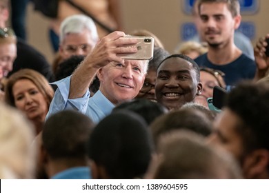 Columbia, South Carolina USA - May 4, 2019: United States 47th Vice President and 2020 presidential hopeful Joe Biden (D) greets potential voters after speaking during his campaign stop in Columbia.