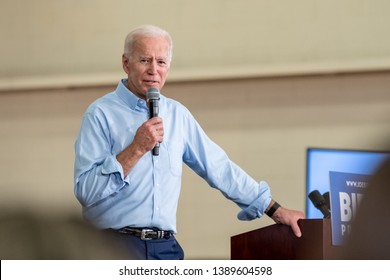 Columbia, South Carolina USA - May 4, 2019: United States 47th Vice President and 2020 presidential hopeful Joe Biden (D) speaks to potential supporters during his campaign stop in Columbia.