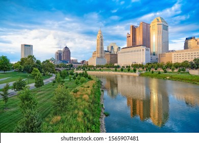 Columbus Cityscape And Scioto River