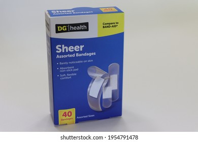 COLUMBUS, GEORGIA USA - 04-06-2021
DG Health Sheer Assorted Bandages. 