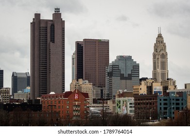 COLUMBUS, OH - JUNE 13, 2019: The Columbus, Ohio Skyline On A Clear Morning