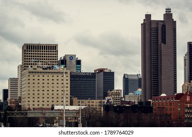 COLUMBUS, OH - JUNE 13, 2019: The Columbus, Ohio Skyline On A Cloudy Morning