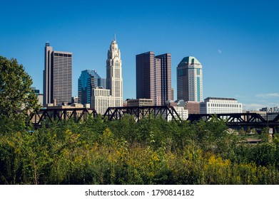 COLUMBUS, OH - JUNE 13, 2019: The Columbus, Ohio Skyline On A Clear Morning