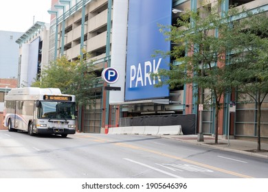 Columbus, OH USA September 11, 2019 A City Bus On A Street In Columbus Ohio.