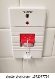 Columbus, Ohio December 17, 2019:
Emergency cord pull typically found in hospital facilities.