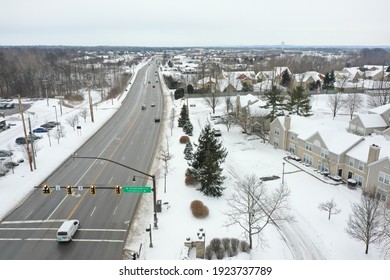 Columbus, Ohio February 19, 2021
Snowfall In A Midwest Residential Neighborhood.