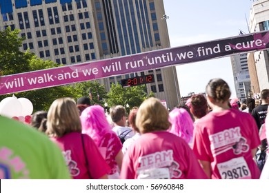 COLUMBUS, OHIO - MAY 15: A Record Crowd Of People Gather To Participate In The Susan G. Komen Race For The Cure On May 15, 2010 In Columbus, Ohio.