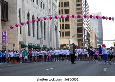 COLUMBUS, OHIO - MAY 15: A Record Crowd Of People Gather To Participate In The Susan G. Komen Race For The Cure On May 15, 2010 In Columbus, Ohio.