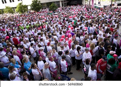 COLUMBUS, OHIO - MAY 15: A Record Crowd Of People Gather To Participate In The Susan G. Komen Race For The Cure On May 15, 2010 In Columbus, Ohio.