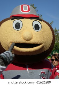 COLUMBUS, OHIO - SEPTEMBER 18: The Ohio State Mascot, Brutus Buckeye, Prepares For Their Game Against The OU Bobcats On September 18, 2010 In Columbus, OH.