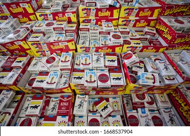 Columbus, Ohio / United States Of America - August 7, 2010: Candy Cigarettes Being Sold At A Fair