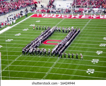 COLUMBUS, OHIO-November 10, 2007: Ohio State Buckeyes Marching Band Plays At Pre-game