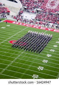 COLUMBUS, OHIO-November 10, 2007: Ohio State Buckeyes Marching Band Plays At Pre-game