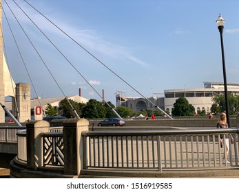 COLUMBUS, OHIO/USA - SEPTEMBER 21, 2019:  Ohio Stadium, In Columbus, Ohio Is The Home Of The Big Ten Buckeyes.  Located On The OSU Campus, This Football Stadium Is A Major Destination Landmark.