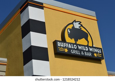 Columbus,OH /USA - July 24,: Buffalo Wild Wings Restaurant. Buffalo Wild Wings Grill & Bar Is A Casual Dining Restaurant And Sports Bar Franchise In The United States.