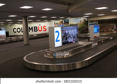 Columbus,Ohio October 31, 2020
Baggage Claim/Short Term Parking Signage At John Glenn Airport.