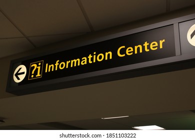 Columbus,Ohio October 31, 2020
Baggage Claim Information Center Signage At John Glenn Airport.